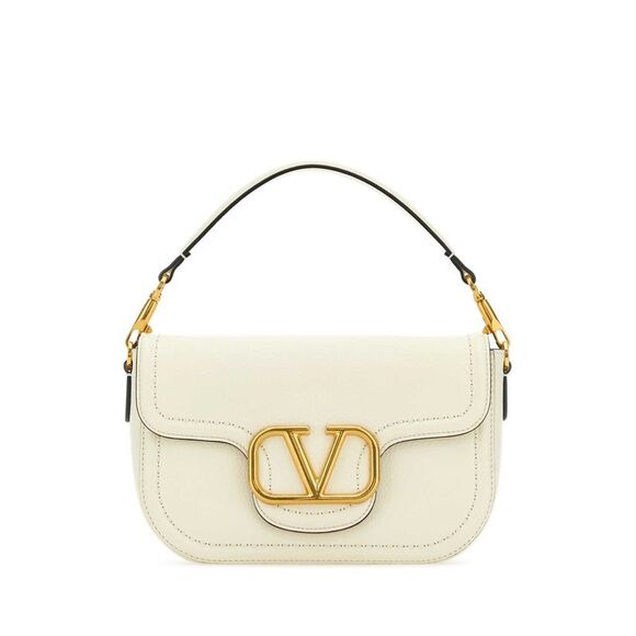 Valentino Garavani Women Ivory Leather Alltime Shoulder Bag